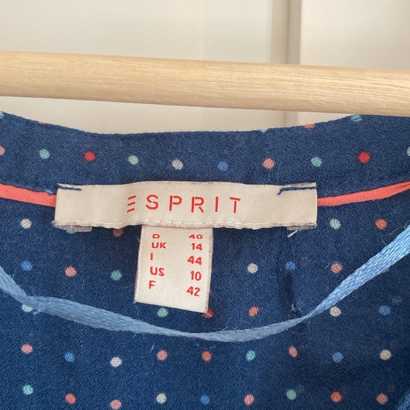 ⭐️ ESPRIT Blouse Sz 10 FR 42 Polka Dot - Picture 4 of 8